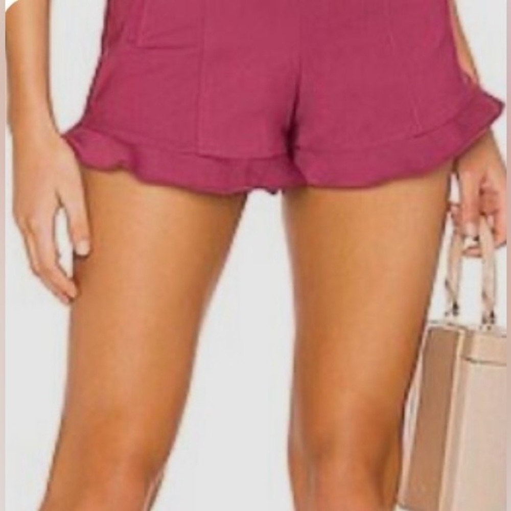 1. STATE Ruffle Hem Short in Berry Charm
